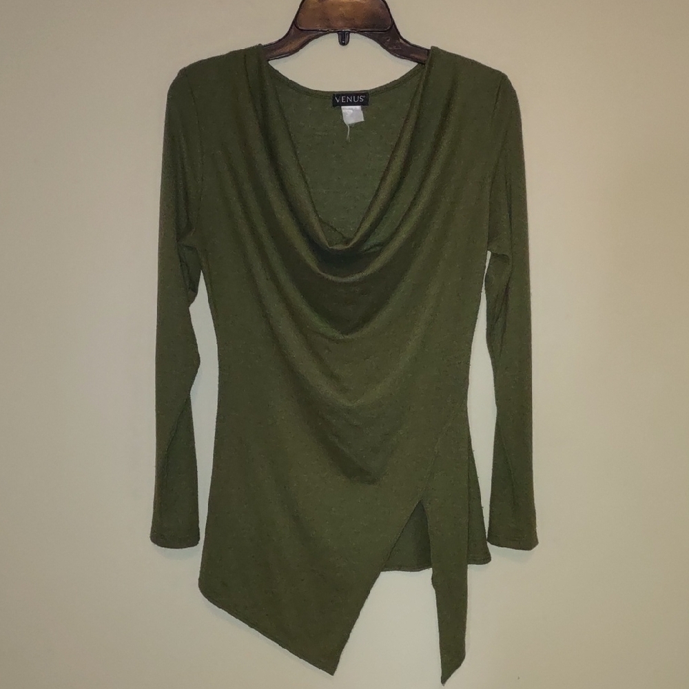 Venus Olive Green Draped Top